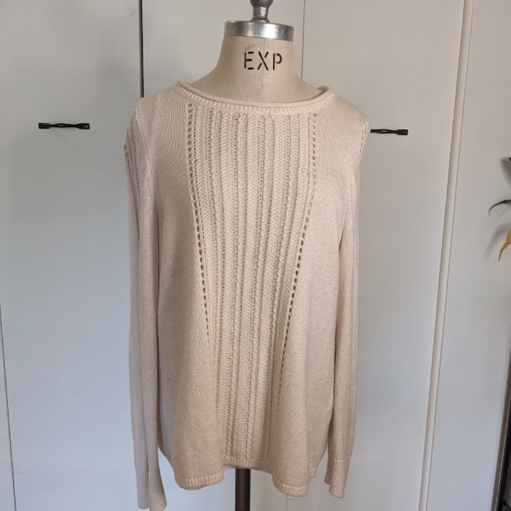 Lucky Brand, Size M, Cream, sweater